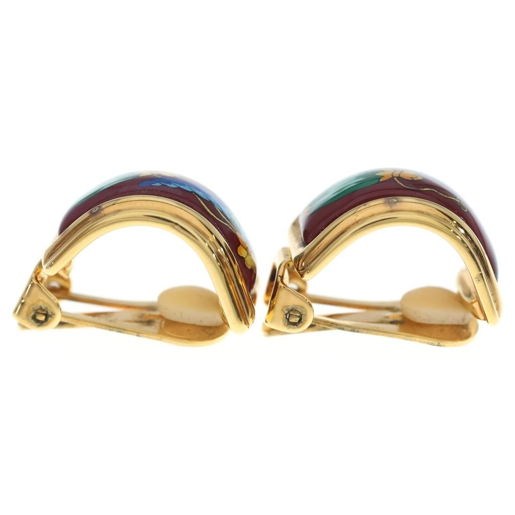 Hermes Enamel Earrings Cloisonne Wine — view 3