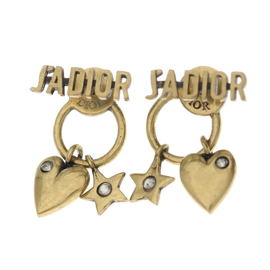 Dior J'adior Heart &star Earrings Rhinestone Gold