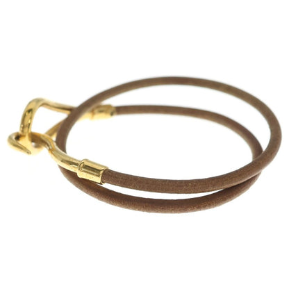 Hermes Jumbo Bracelet Gold Leather Brown — view 4