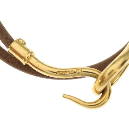 Hermes Jumbo Bracelet Gold Leather Brown — view 5