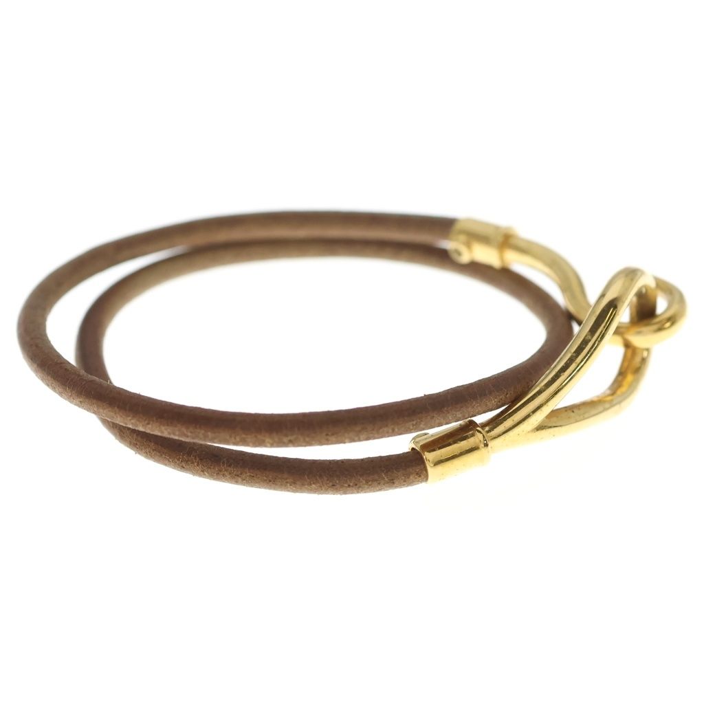 Hermes Jumbo Bracelet Gold Leather Brown — view 3