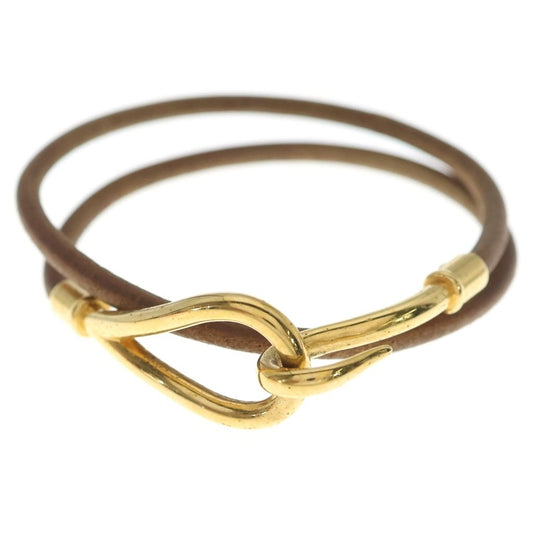 Hermes Jumbo Bracelet Gold Leather Brown