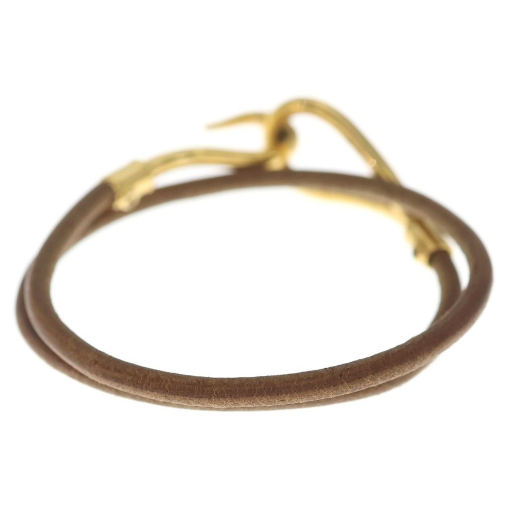 Hermes Jumbo Bracelet Gold Leather Brown — view 2