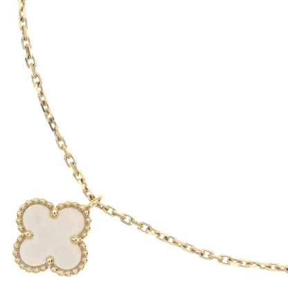 Van Cleef & Arpels Sweet Alhambra Mother of Pearl Pendant Chain Yellow