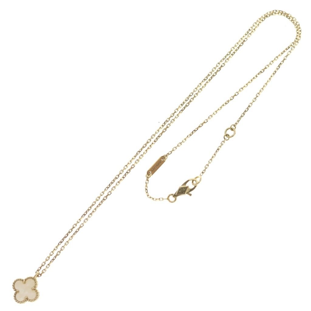 Van Cleef & Arpels Sweet Alhambra Mother of Pearl Pendant Chain Yellow — view 2