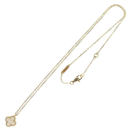 Van Cleef & Arpels Sweet Alhambra Mother of Pearl Pendant Chain Yellow — view 2