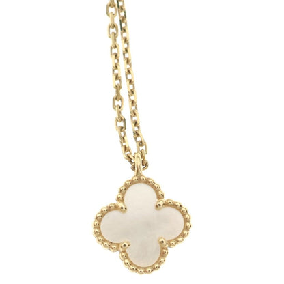 Van Cleef & Arpels Sweet Alhambra Mother of Pearl Pendant Chain Yellow — view 3