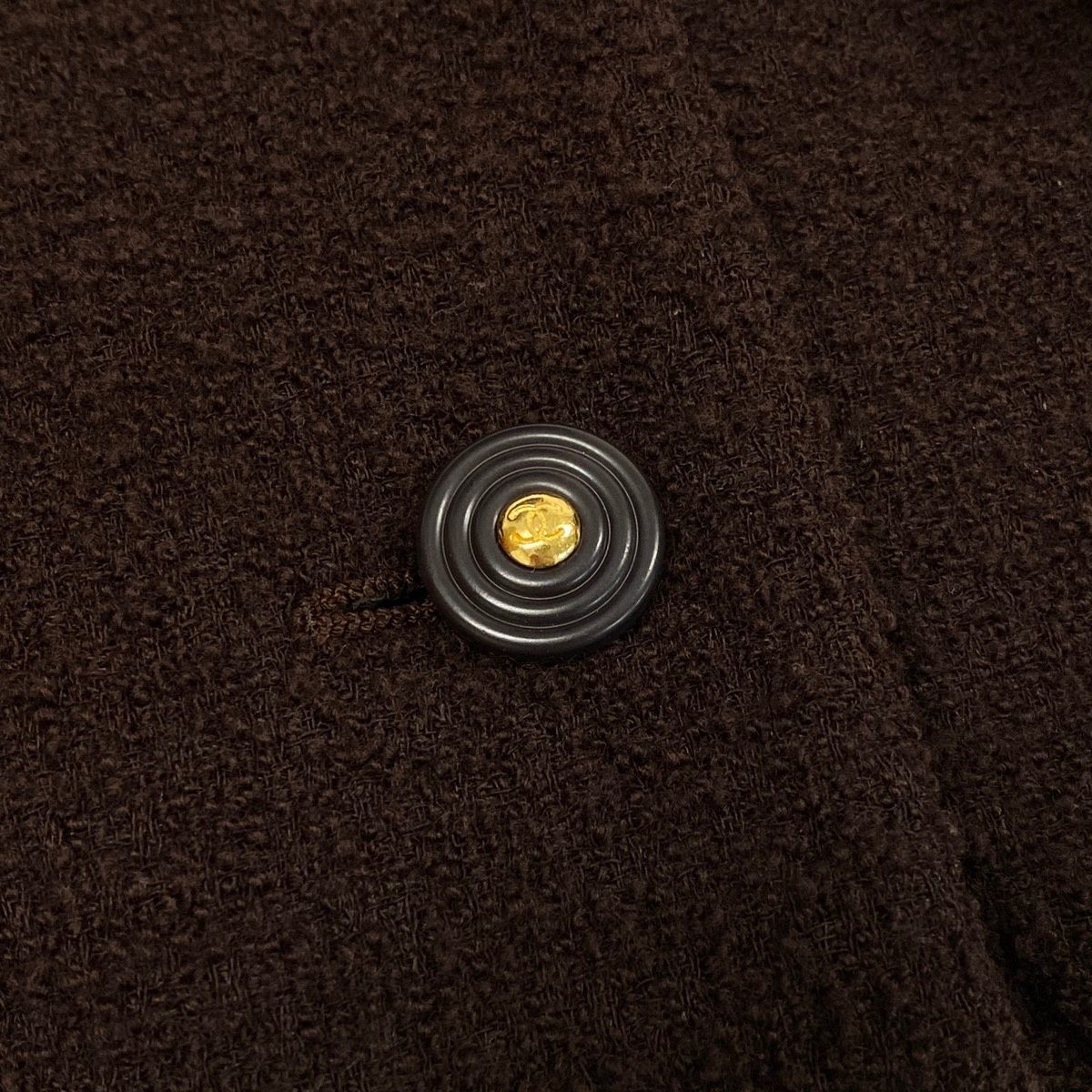 Chanel Tweed Jacket Flap Pocket Brown — view 7