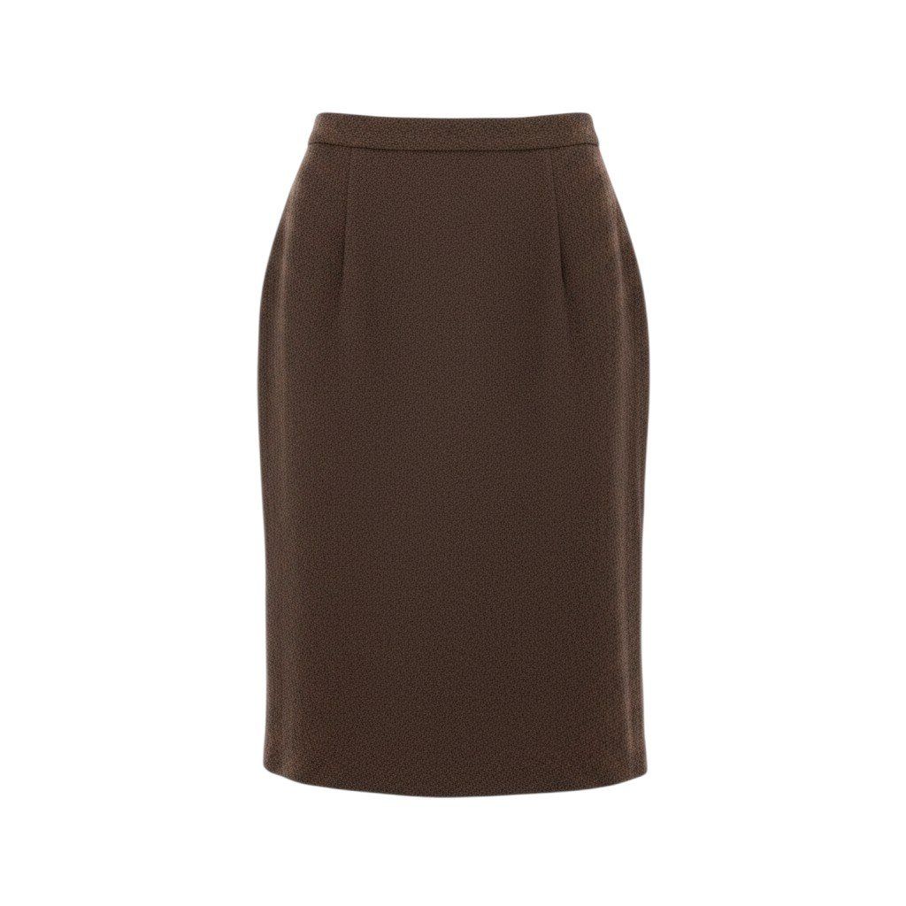 Chanel Tweed Pencil Skirt Brown