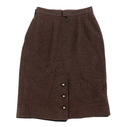 Chanel Tweed Pencil Skirt Brown — view 3