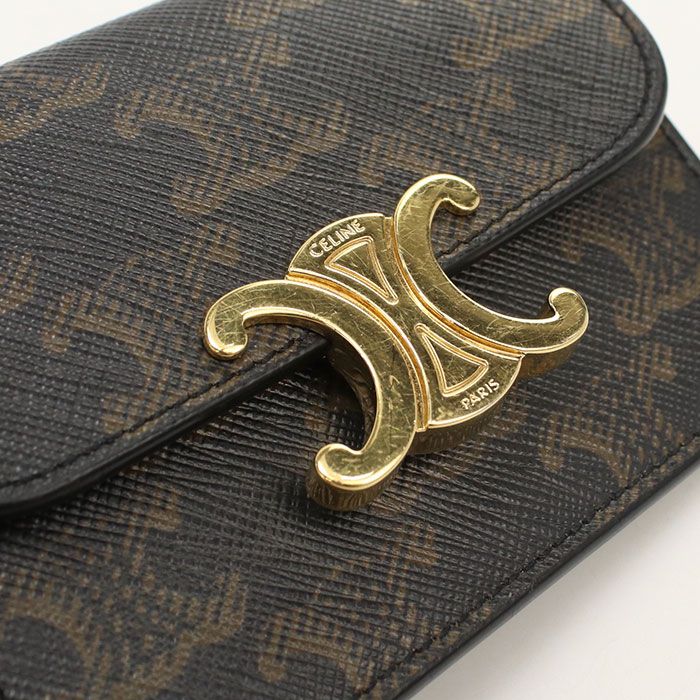 Celine Card Case Triomphe Canvas with Flap — view 5