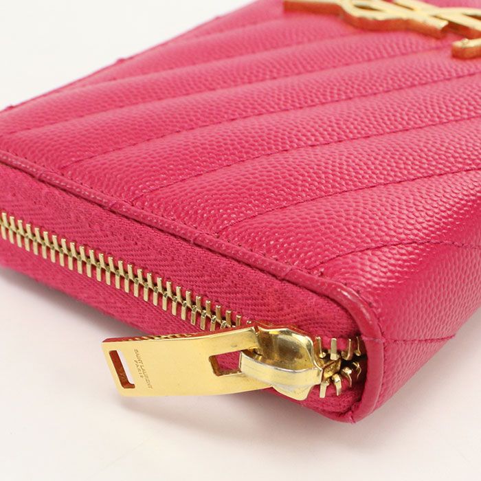 Saint Laurent Full Zip Wallet Cassandra Zip Around Calfskin — view 7