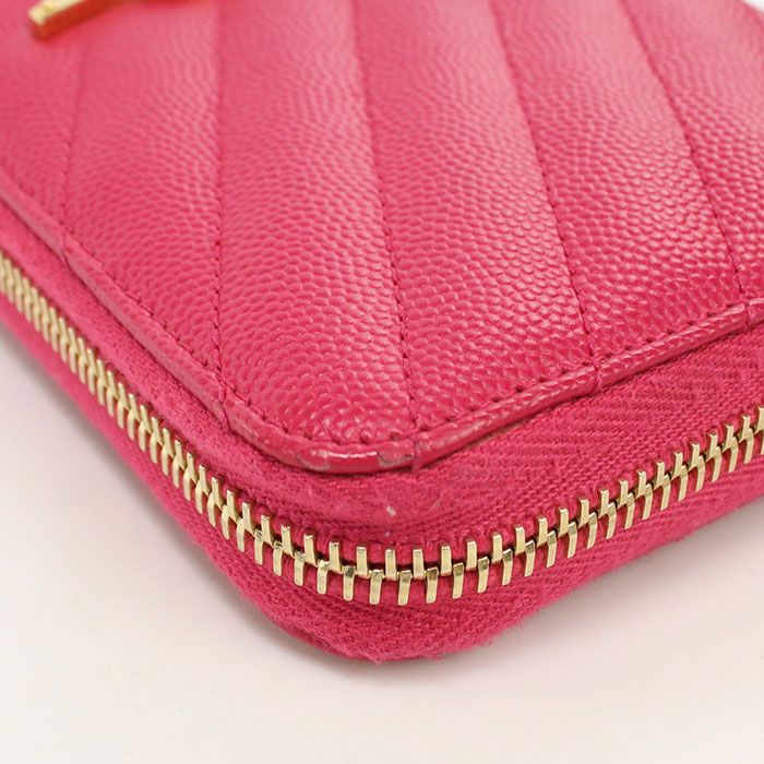 Saint Laurent Full Zip Wallet Cassandra Zip Around Calfskin — view 6