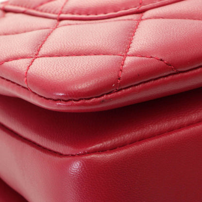 Chanel Quilted Trendy CC Top Handle Handbag Lambskin Red Random Stamp — view 7