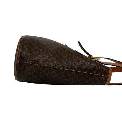 Celine Vintage Macadam Blason Leather Tote Bag Brown — view 6