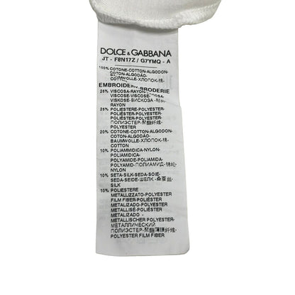 Dolce & Gabbana Short Sleeve T-Shirt S White Multi Crew Neck Lace — view 4