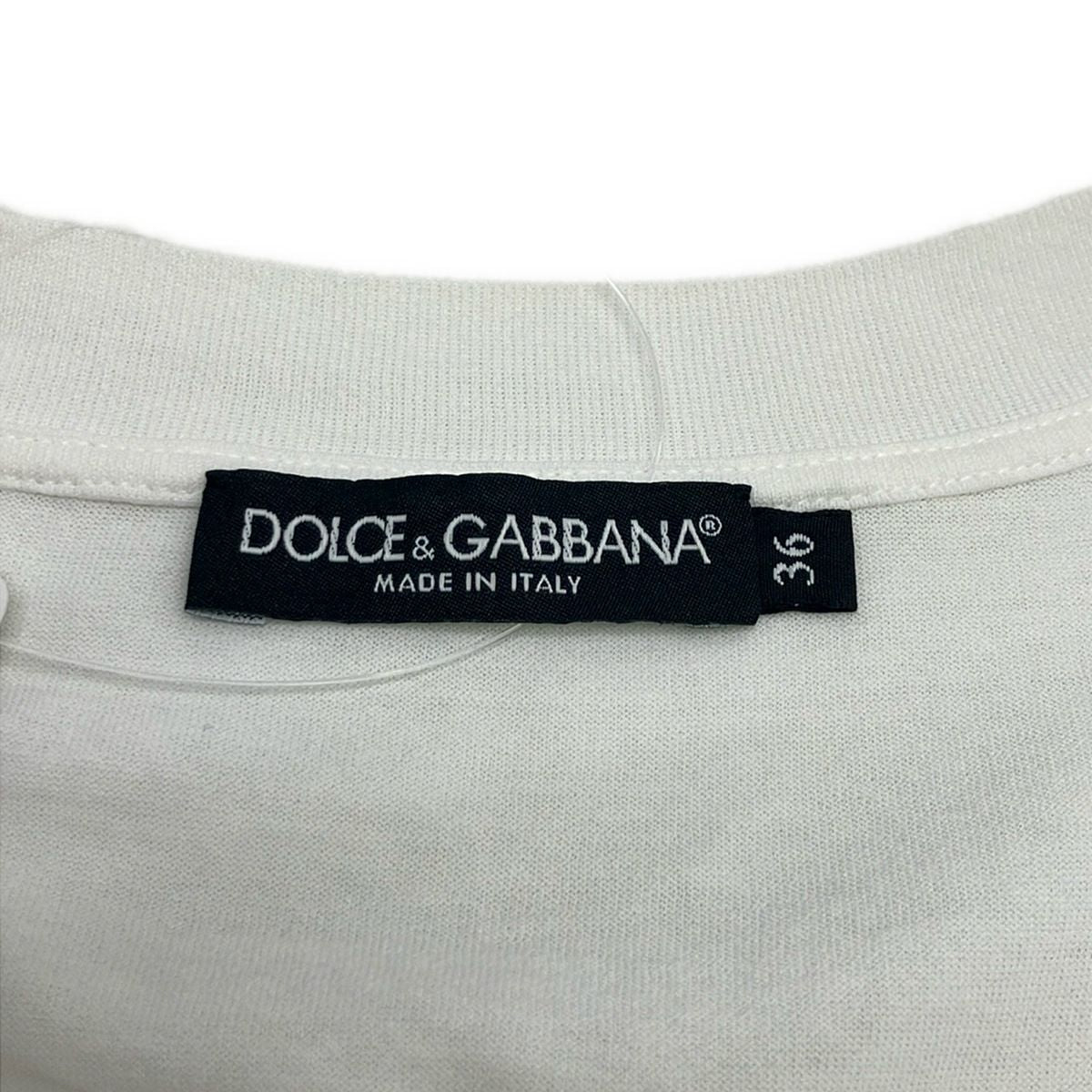 Dolce & Gabbana Short Sleeve T-Shirt S White Multi Crew Neck Lace — view 3