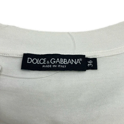 Dolce & Gabbana Short Sleeve T-Shirt S White Multi Crew Neck Lace — view 3
