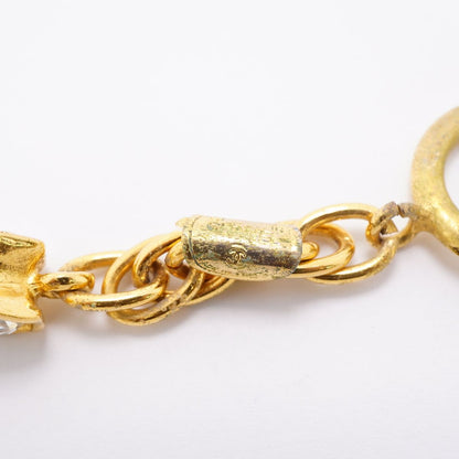 Chanel Necklace Vintage CC Logo Gold Plated Rhinestone — view 5