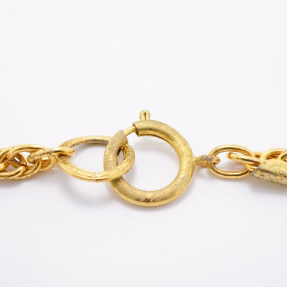 Chanel Necklace Vintage CC Logo Gold Plated Rhinestone — view 4