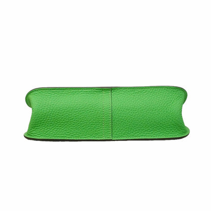 Hermes Handbag Halzan Verso Taurillon Clemence Vert Comic Celeste Silver 2-Way — view 3
