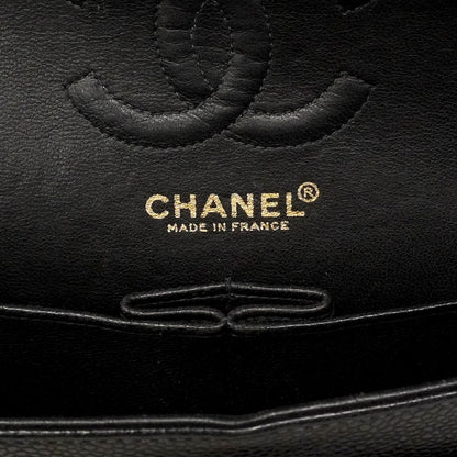 Chanel Shoulder Bag Quilted Caviar Leather Black Gold — view 5