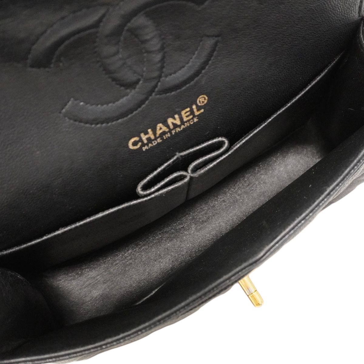Chanel Shoulder Bag Quilted Caviar Leather Black Gold — view 4