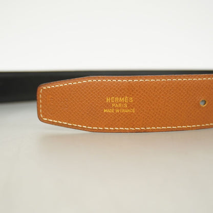Hermes Belt Constance Courchevel Box Calf Gold Black — view 2