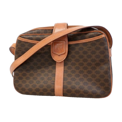 Celine Shoulder Bag Macadam Brown Gold