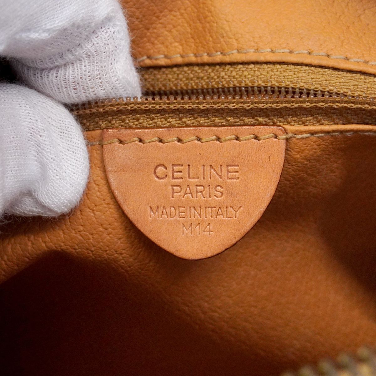 Celine Shoulder Bag Macadam Brown Gold — view 5