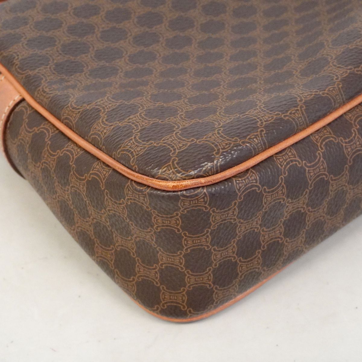 Celine Shoulder Bag Macadam Brown Gold — view 6