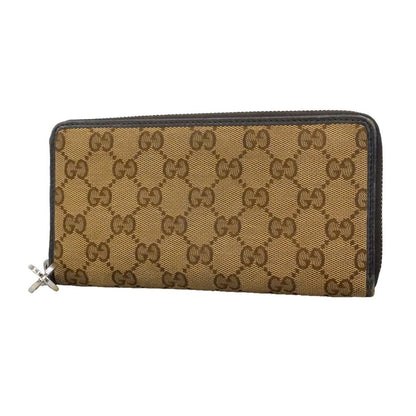 Gucci Wallet GG Canvas Brown Gold