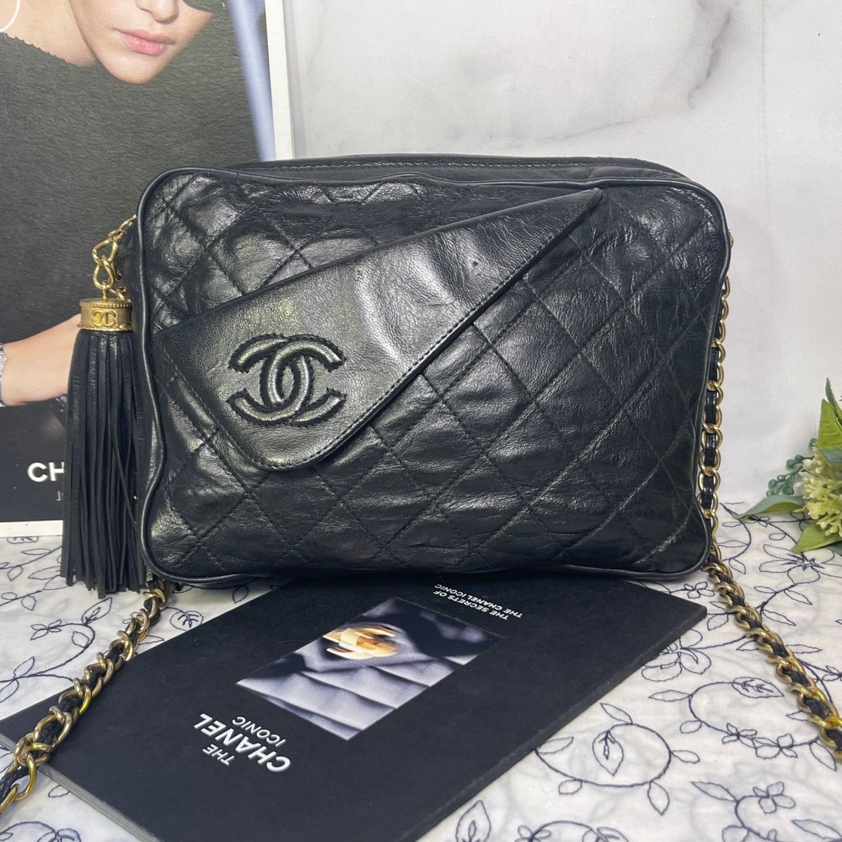 Chanel Camera Bag Fringe Quilted CC Logo — view 2