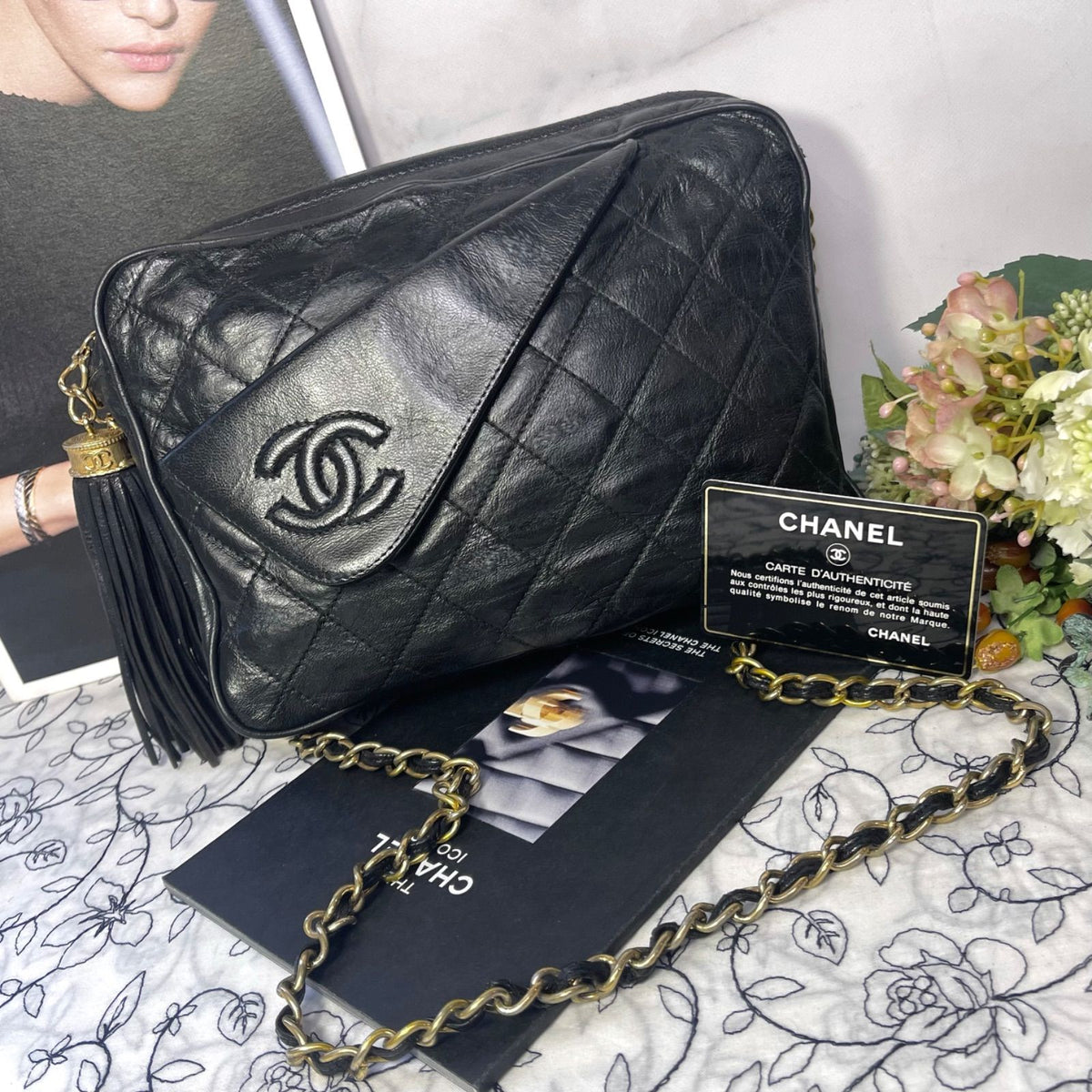Chanel Camera Bag Fringe Quilted CC Logo