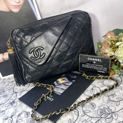Chanel Camera Bag Fringe Quilted CC Logo
