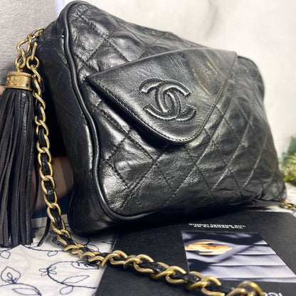Chanel Camera Bag Fringe Quilted CC Logo — view 4