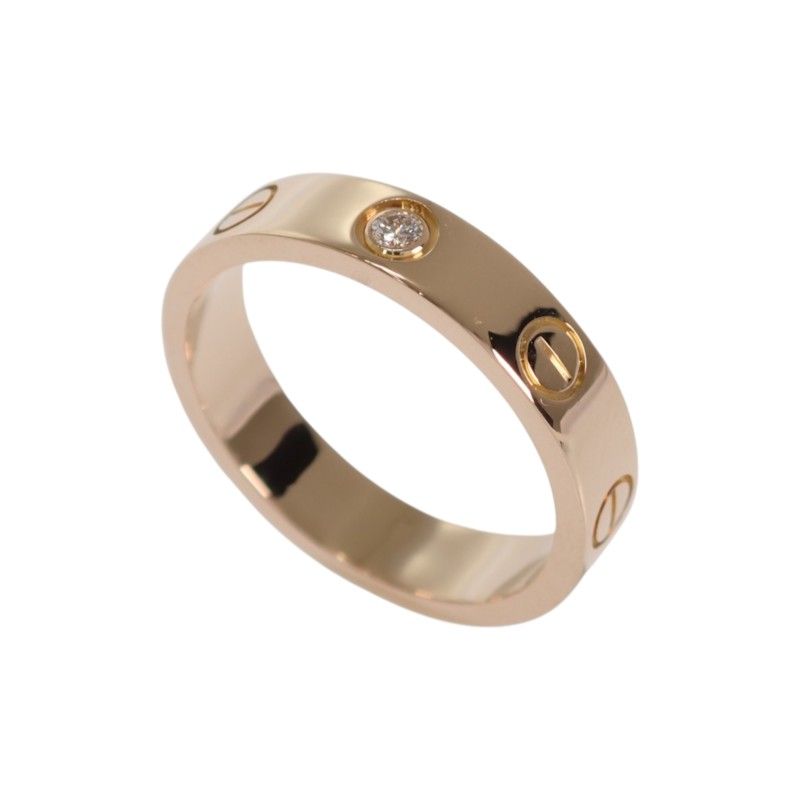 Cartier Love Ring Small 18k Pink Gold Diamond — view 3