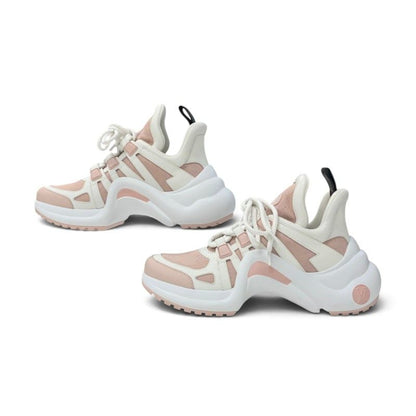 Louis Vuitton Archlight Line Monogram Sneakers Fabric Leather Pink White — view 3
