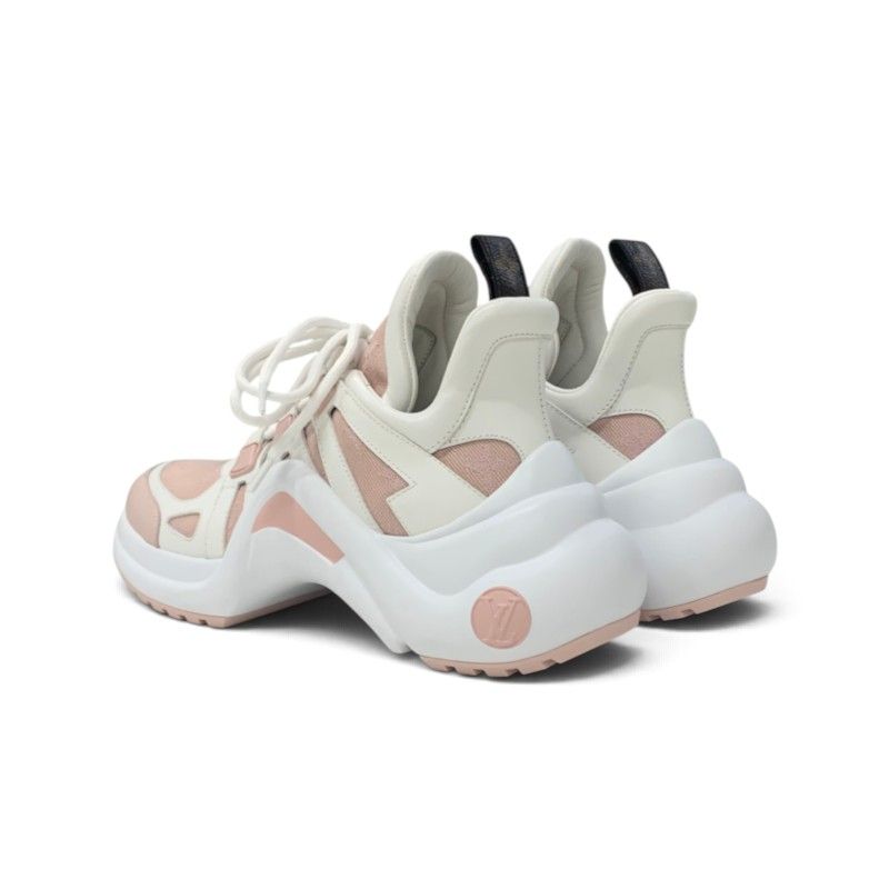 Louis Vuitton Archlight Line Monogram Sneakers Fabric Leather Pink White — view 4