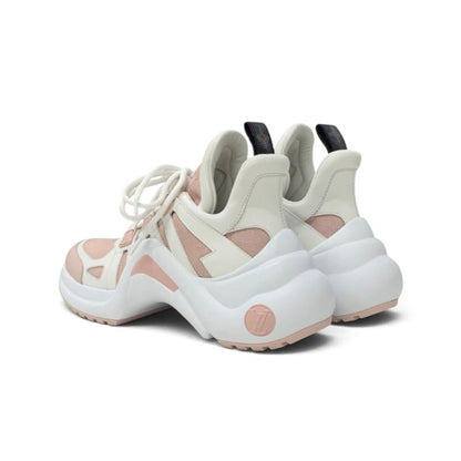 Louis Vuitton Archlight Line Monogram Sneakers Fabric Leather Pink White — view 4