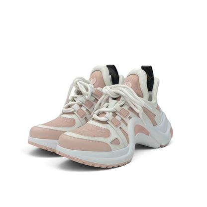 Louis Vuitton Archlight Line Monogram Sneakers Fabric Leather Pink White