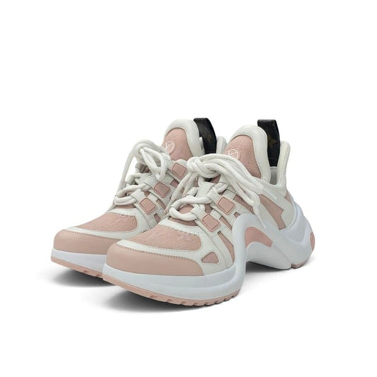 Louis Vuitton Archlight Line Monogram Sneakers Fabric Leather Pink White