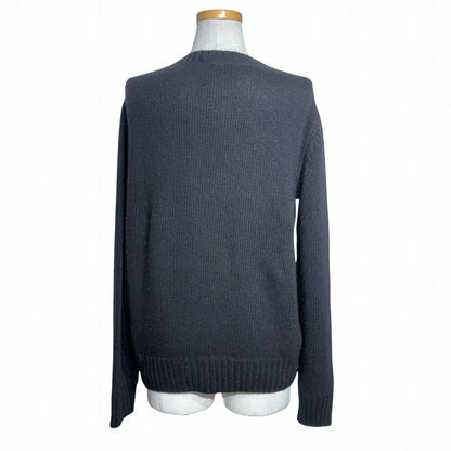 Prada Logo Knit Sweater Black Wool Cashmere 38 — view 3