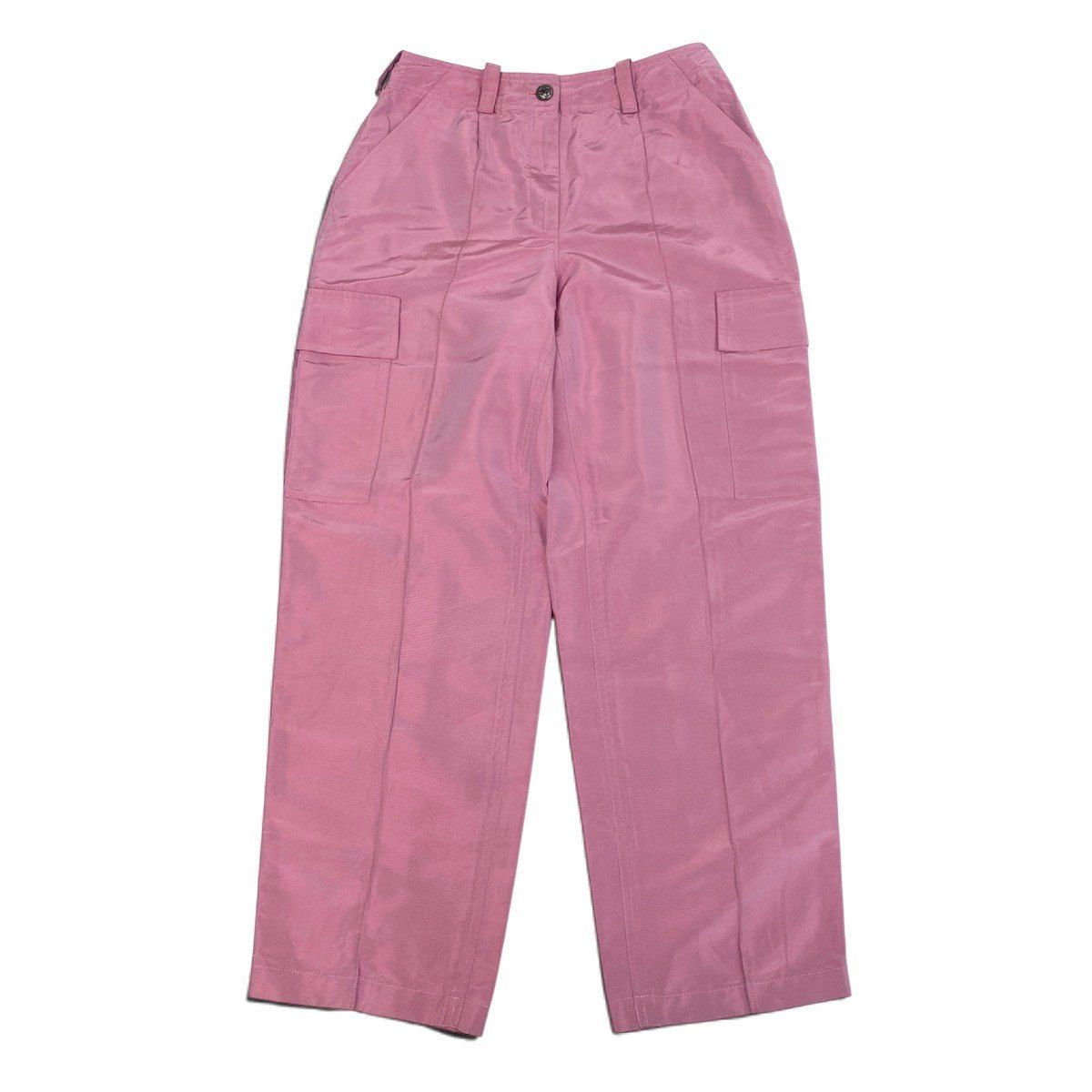 Chanel Cargo Pants Wide Metallic Pink Silk 38 — view 3