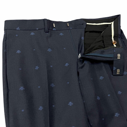 Gucci Wool 100% Bee Embroidery Logo Button Single Suit Set Navy 46 — view 8