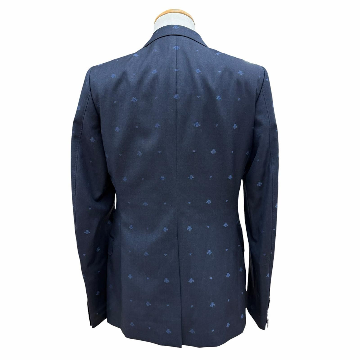 Gucci Wool 100% Bee Embroidery Logo Button Single Suit Set Navy 46 — view 5