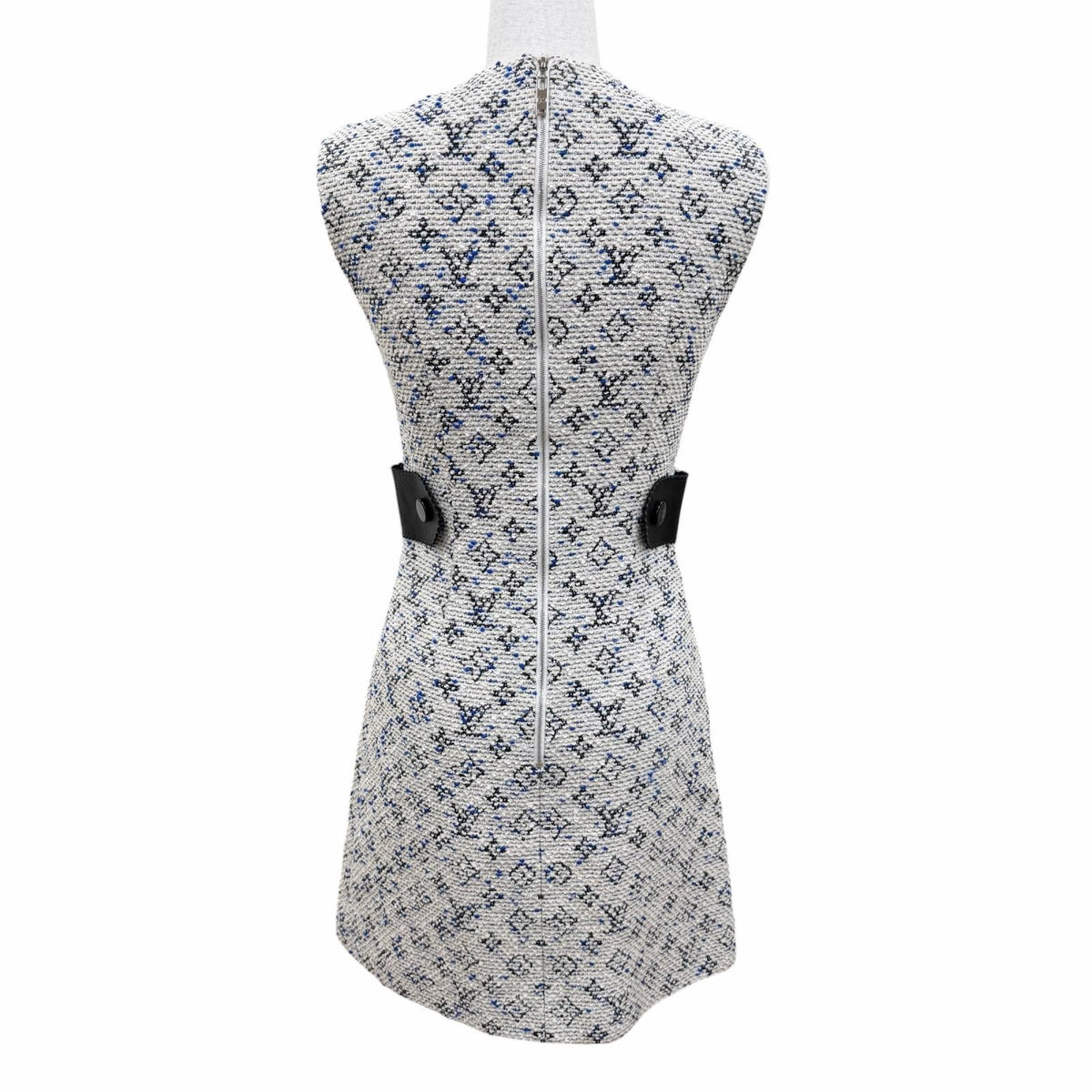 Louis Vuitton Leather Monogram Tweed Sleeveless Dress Multicolor 34 — view 4