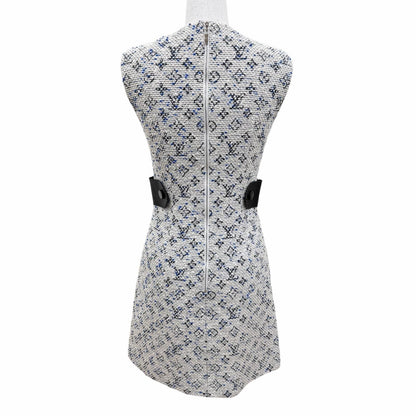 Louis Vuitton Leather Monogram Tweed Sleeveless Dress Multicolor 34 — view 4