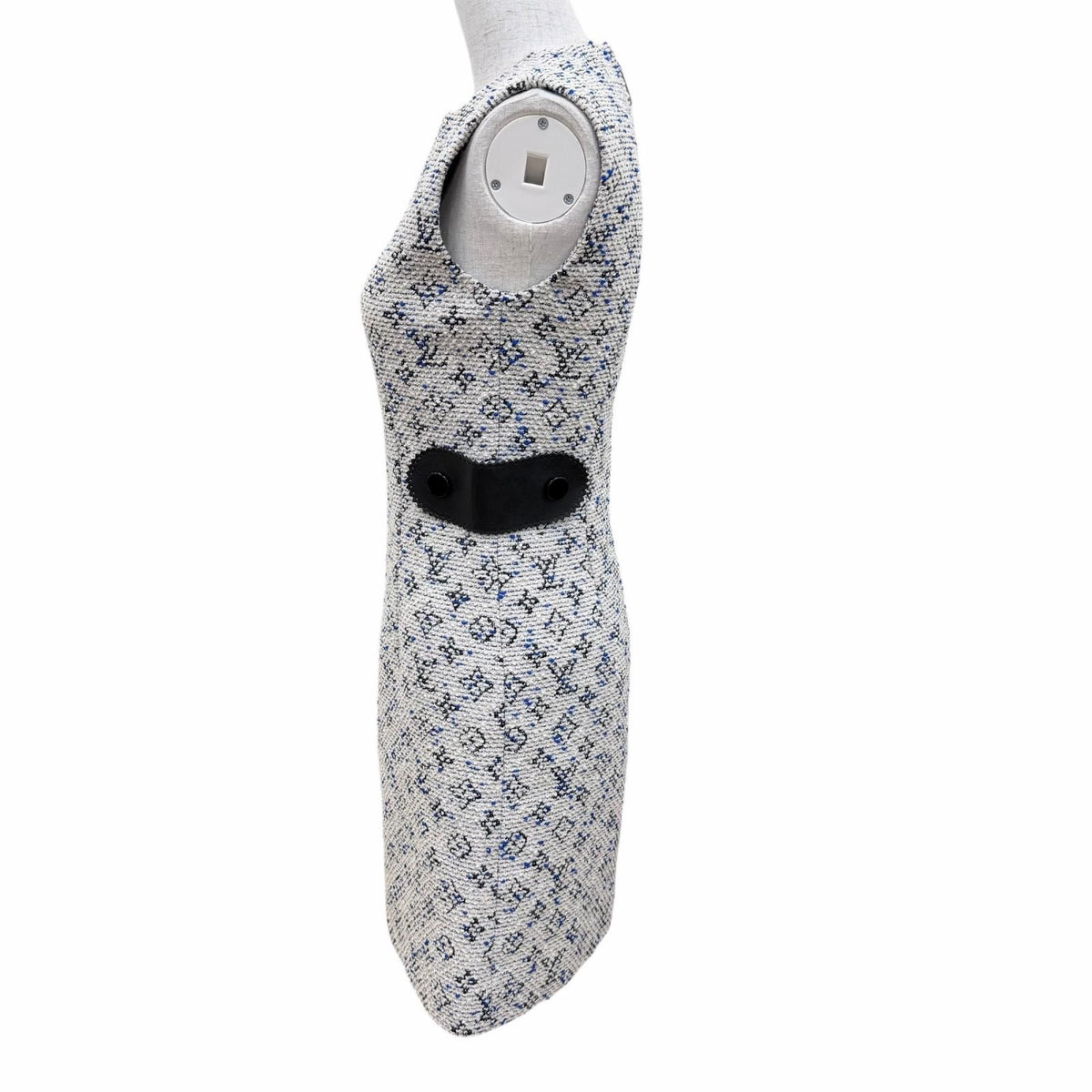 Louis Vuitton Leather Monogram Tweed Sleeveless Dress Multicolor 34 — view 3