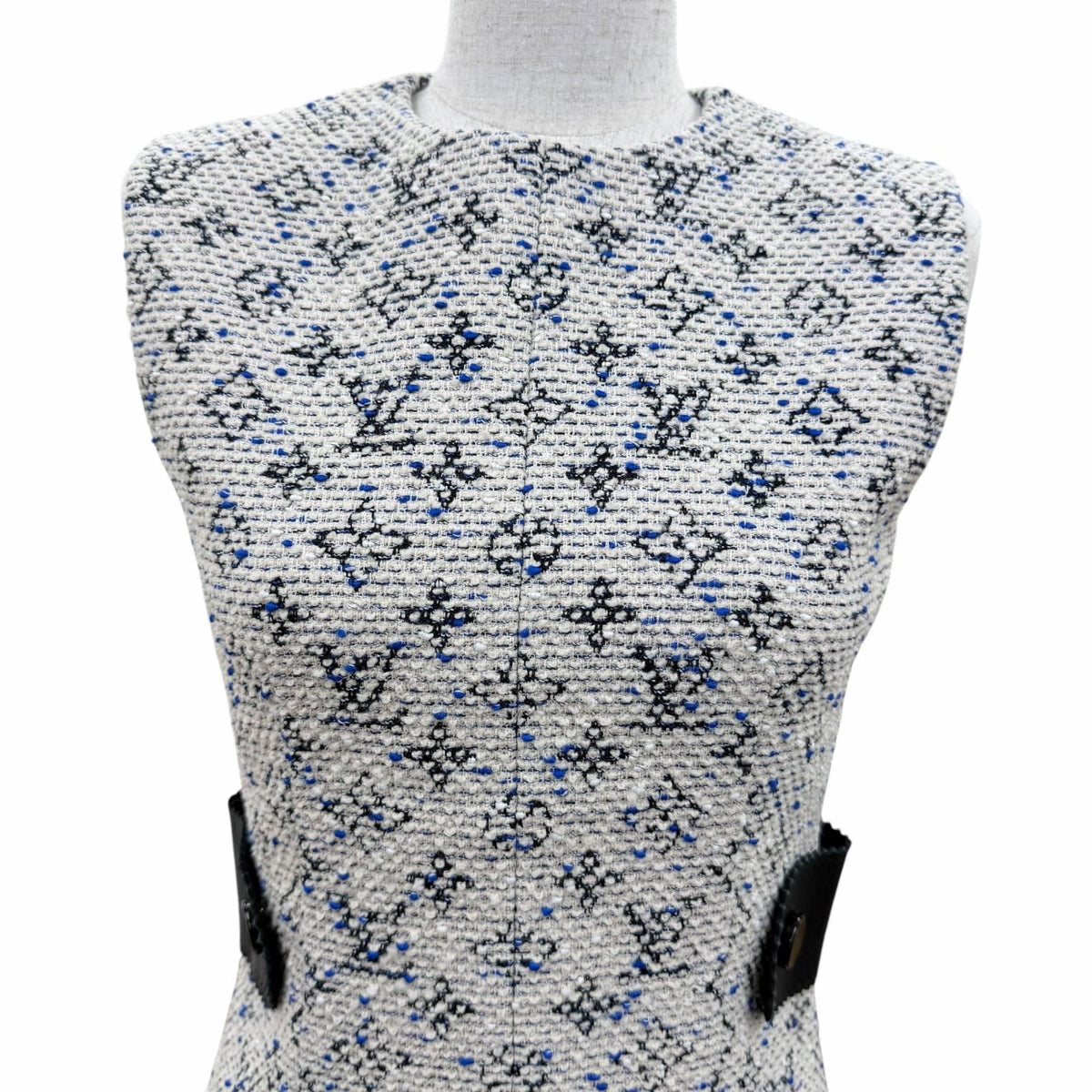 Louis Vuitton Leather Monogram Tweed Sleeveless Dress Multicolor 34 — view 2